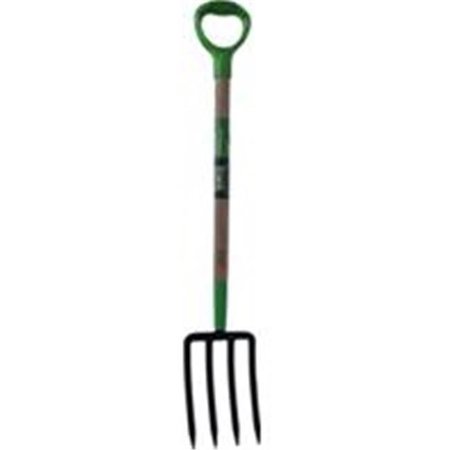 BBQ INNOVATIONS Floral Spading 4-Tine Fork With Poly D-Grip Handle  Silver BB44466